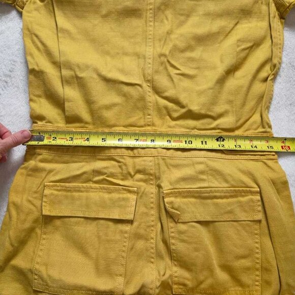 New XS Madewell short-sleeve coverall jumpsuit in Greek Gold yellow - Picture 11 of 14
